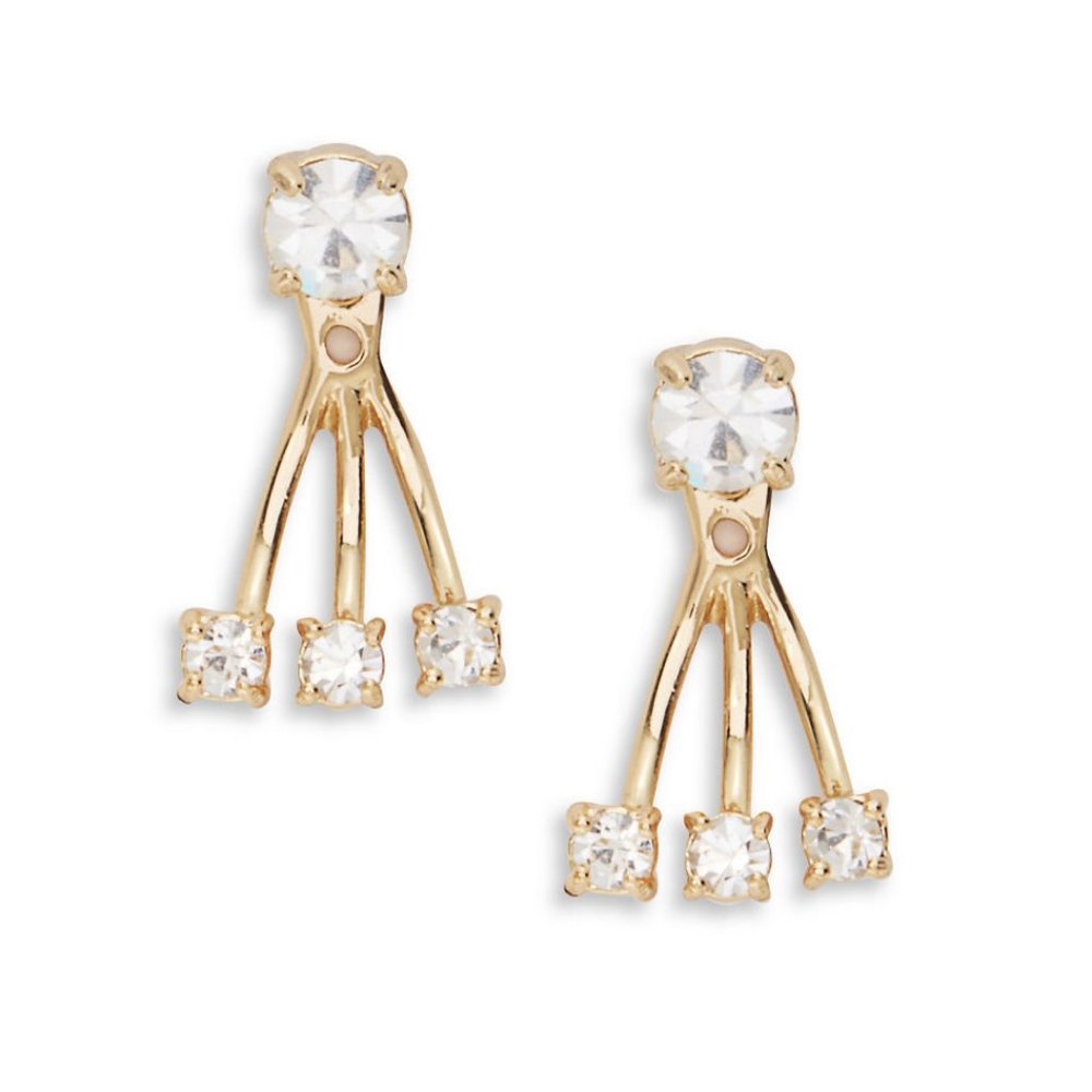 🆕 Kate Spade 2-in-1 stud drop gold earrings